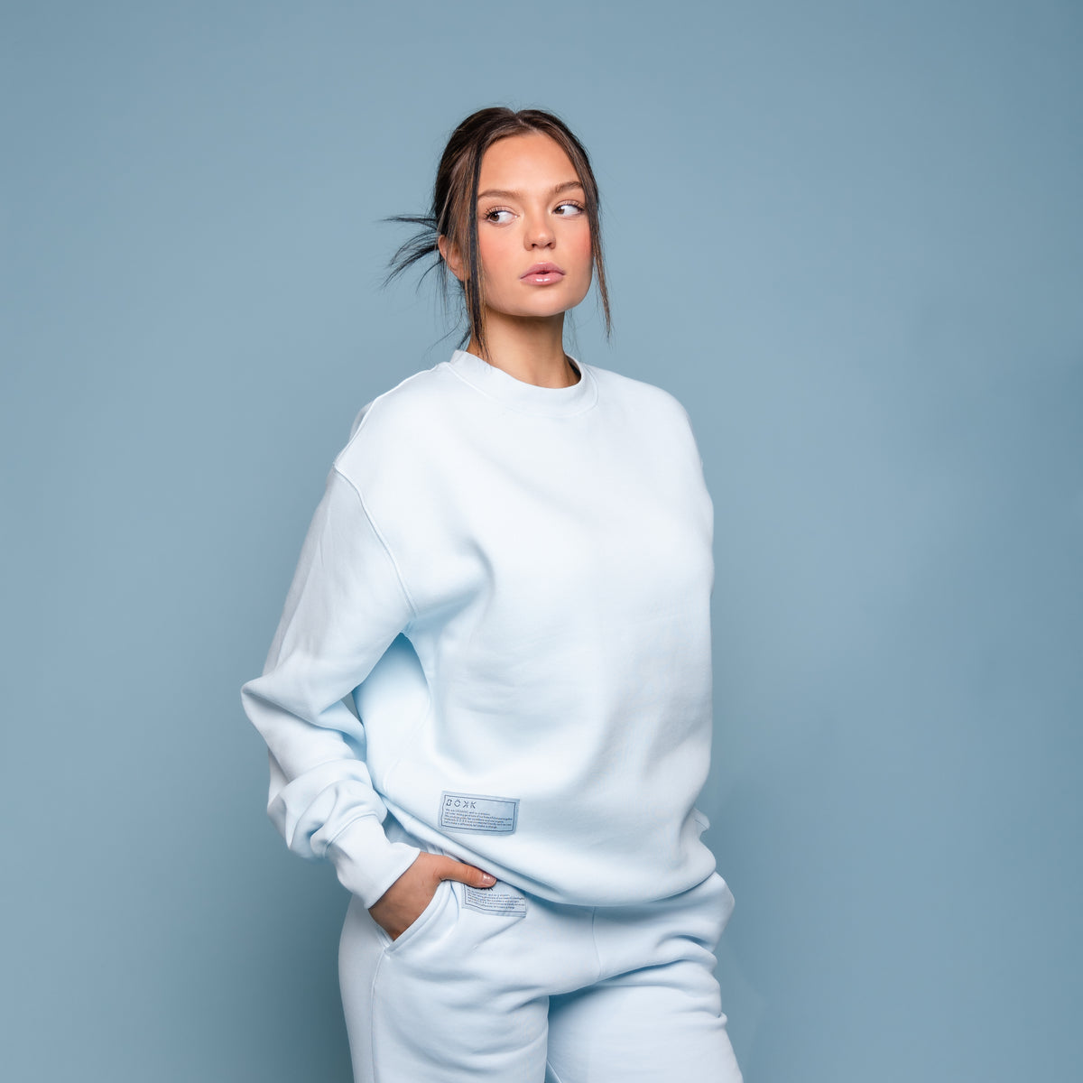 Crew Neck Sweater in Ocean blue