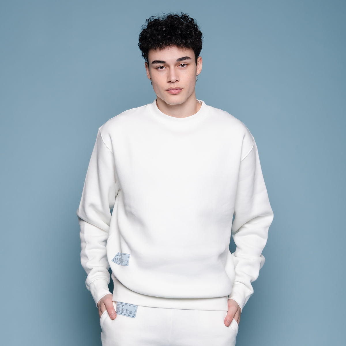 Crew Neck Sweater in Glacier white