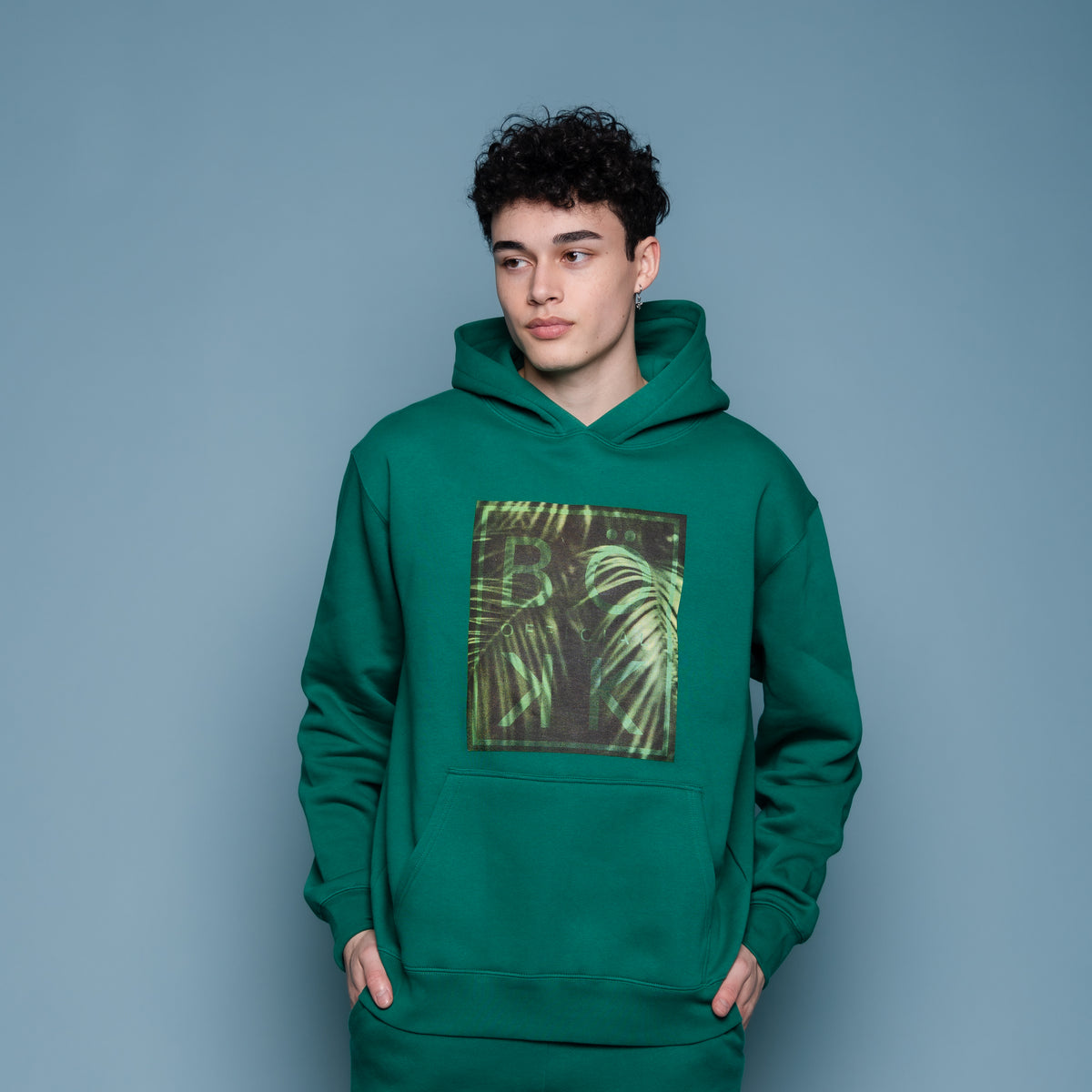 Hoodie in Forest green