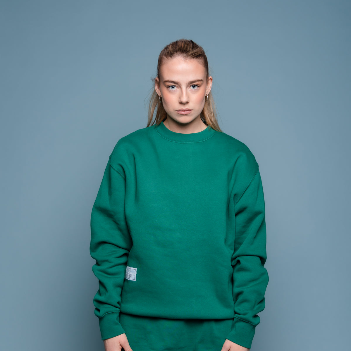 Crew Neck Sweater in Forest green