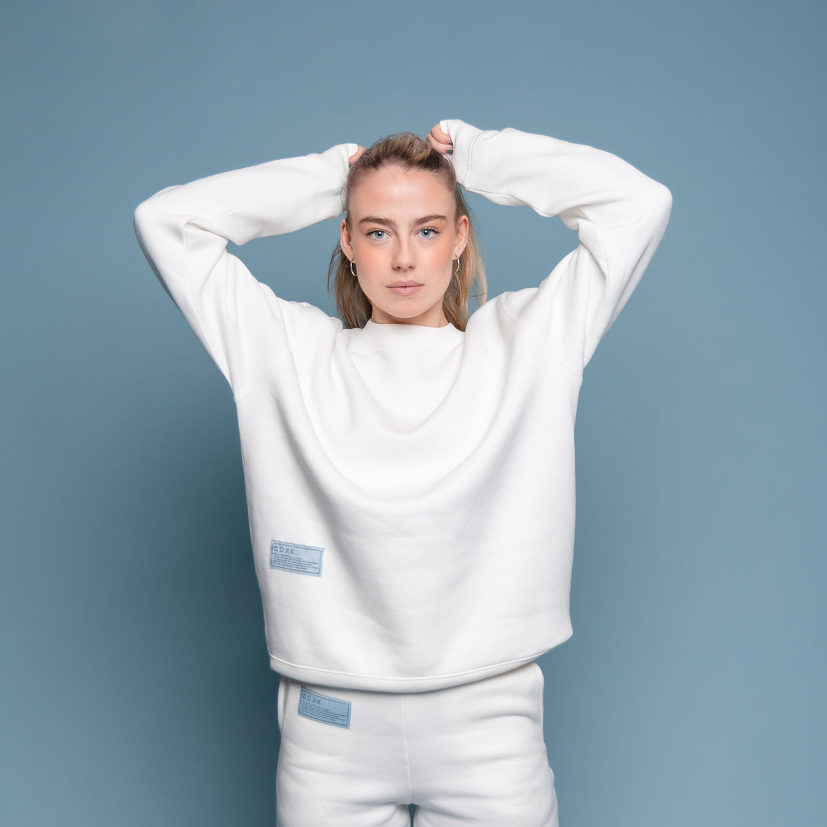 Crew Neck Sweater in Glacier white